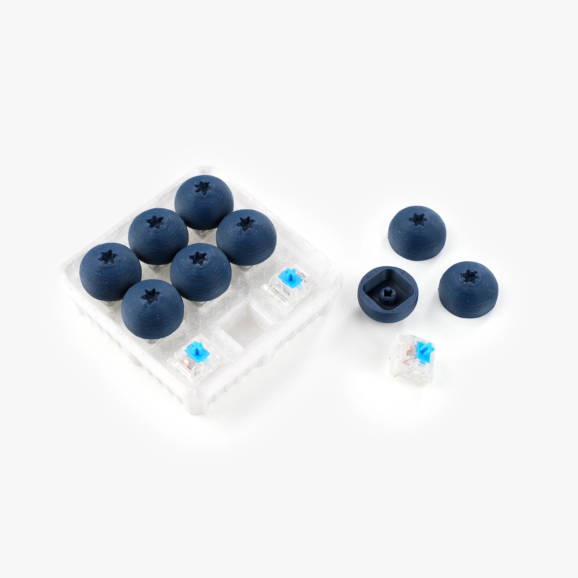 Blueberry-themed mechanical keyboard switches